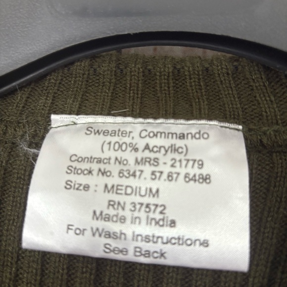 Commando Mens Sweater GI Type Acrylic Sweaters Shoulder & Elbow Patch  medium - Picture 3 of 7